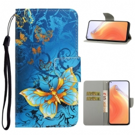 Custodia in pelle Xiaomi Mi 10T / 10T Pro Variazioni Cinturino Farfalle
