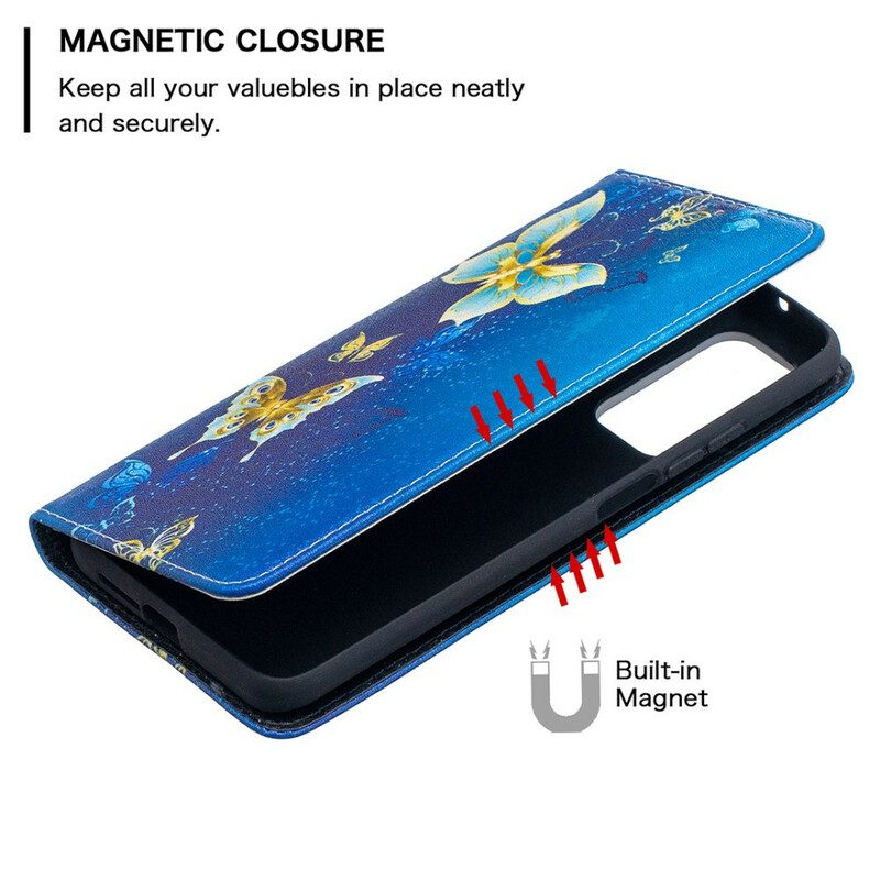 Folio Cover Xiaomi Mi 10T / 10T Pro Custodia in pelle Farfalle Colorate
