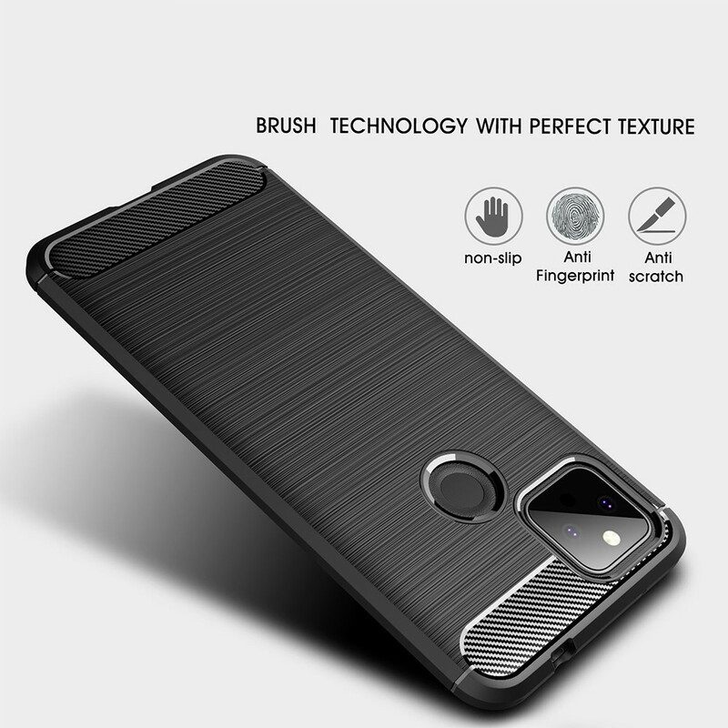 Cover Google Pixel 5A Fibra Di Carbonio Spazzolata