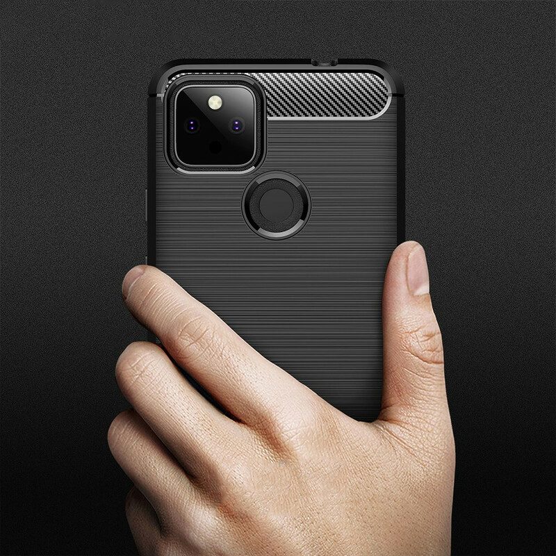 Cover Google Pixel 5A Fibra Di Carbonio Spazzolata