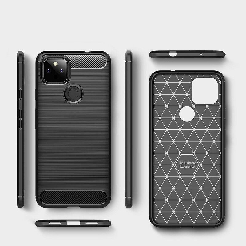 Cover Google Pixel 5A Fibra Di Carbonio Spazzolata