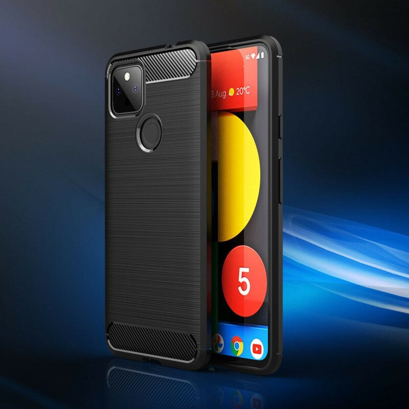 Cover Google Pixel 5A Fibra Di Carbonio Spazzolata