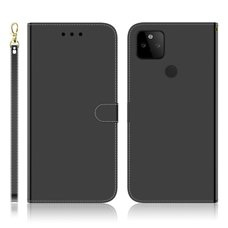 Custodia in pelle Google Pixel 5A Copri Specchietto In Ecopelle