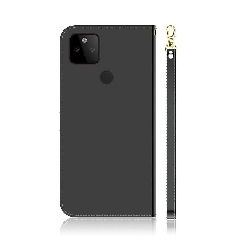 Custodia in pelle Google Pixel 5A Copri Specchietto In Ecopelle