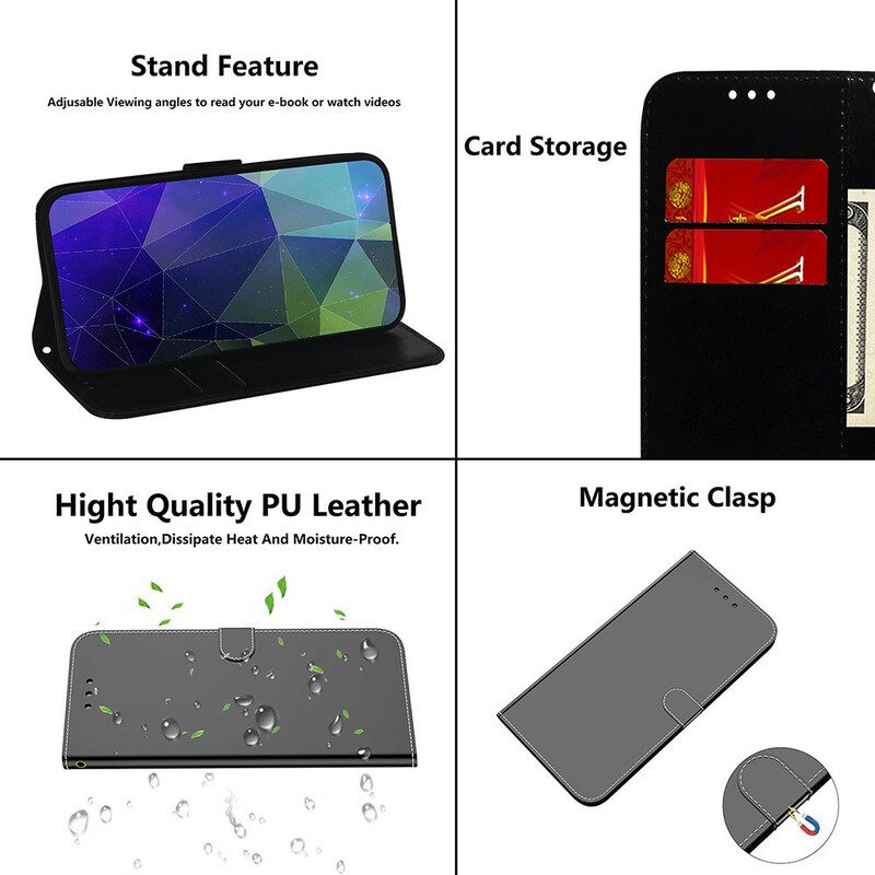 Custodia in pelle Google Pixel 5A Copri Specchietto In Ecopelle