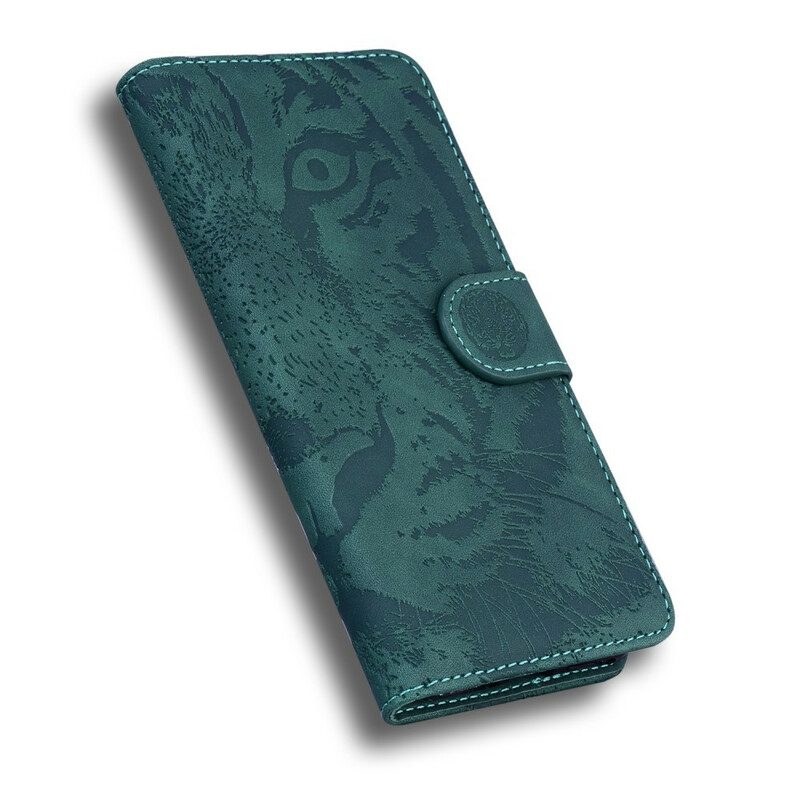 Custodia in pelle Google Pixel 5A Stampa Faccia Di Tigre