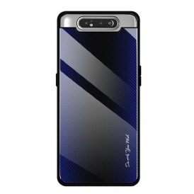 Cover Samsung Galaxy A80 / A90 Vetro Temperato In Fibra Di Carbonio