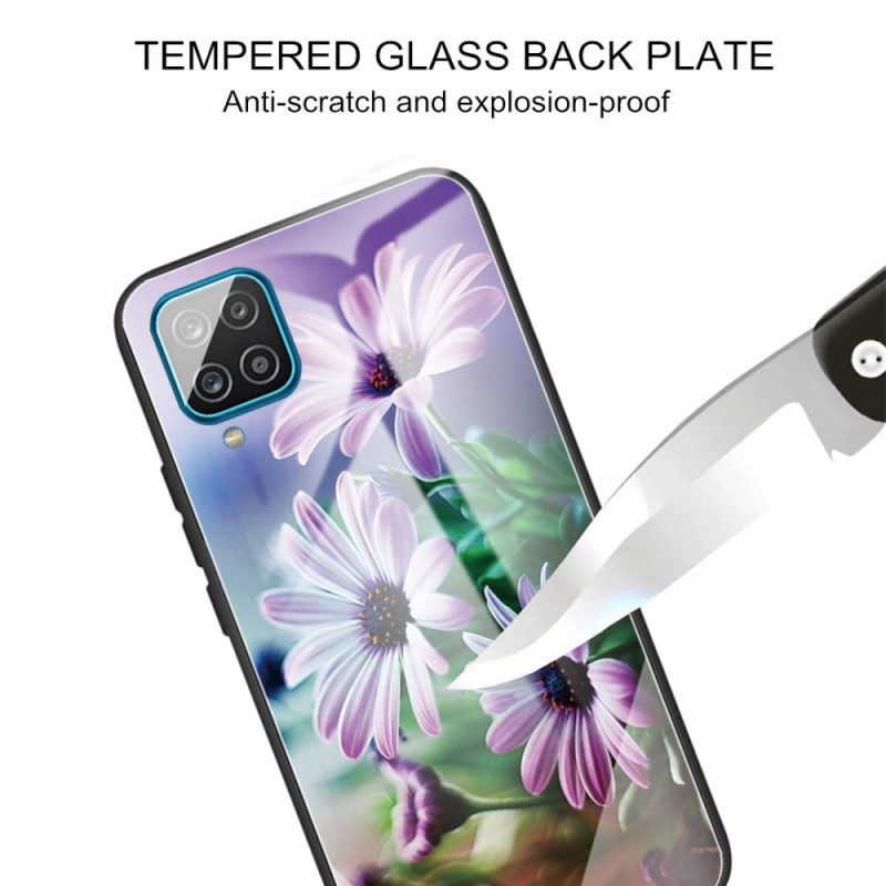 Cover Samsung Galaxy M32 Fiori In Vetro Temperato
