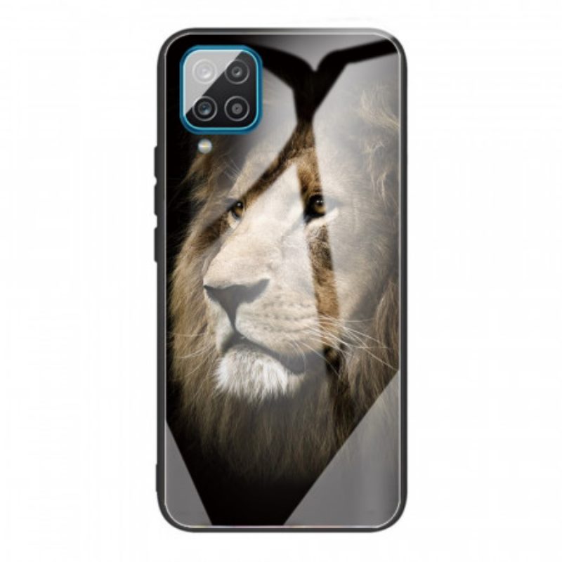 Cover Samsung Galaxy M32 Testa Di Leone In Vetro Temperato