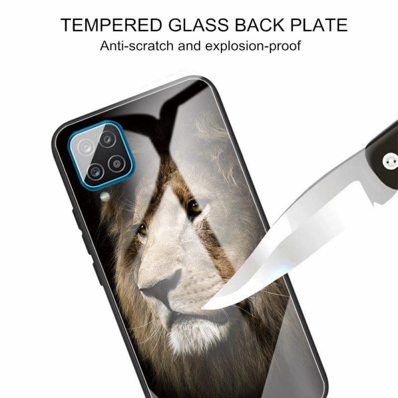 Cover Samsung Galaxy M32 Testa Di Leone In Vetro Temperato
