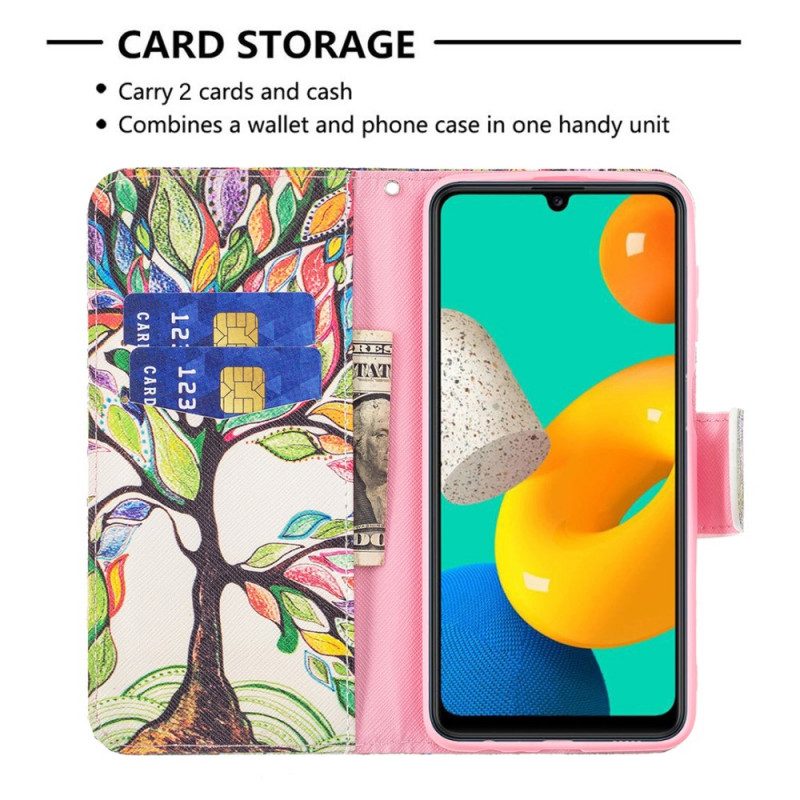 Custodia A Portafoglio Samsung Galaxy M32 Albero Colorato