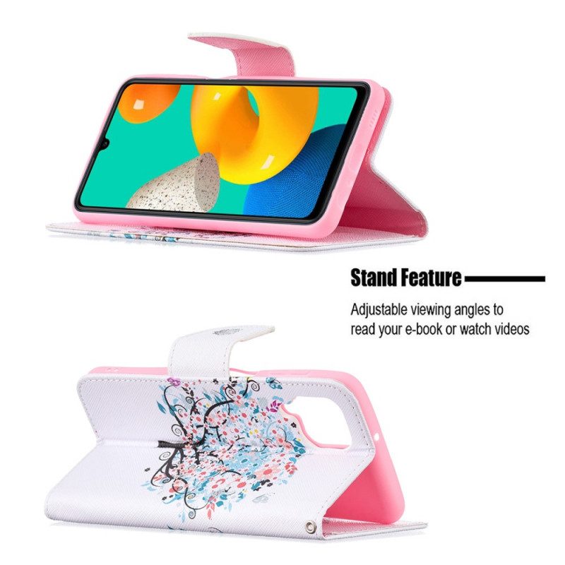 Custodia in pelle Samsung Galaxy M32 Albero Fiorito