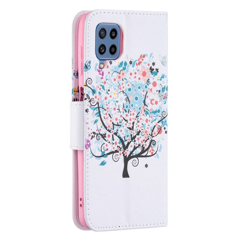 Custodia in pelle Samsung Galaxy M32 Albero Fiorito