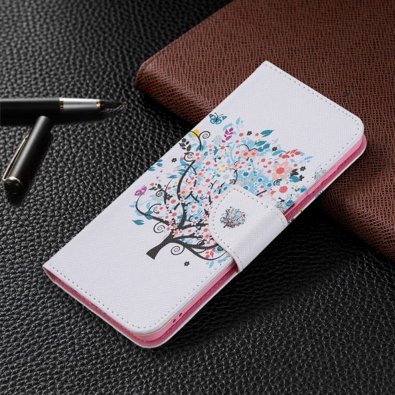Custodia in pelle Samsung Galaxy M32 Albero Fiorito