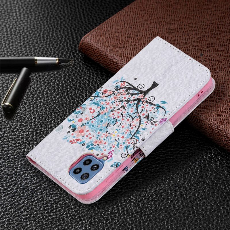Custodia in pelle Samsung Galaxy M32 Albero Fiorito