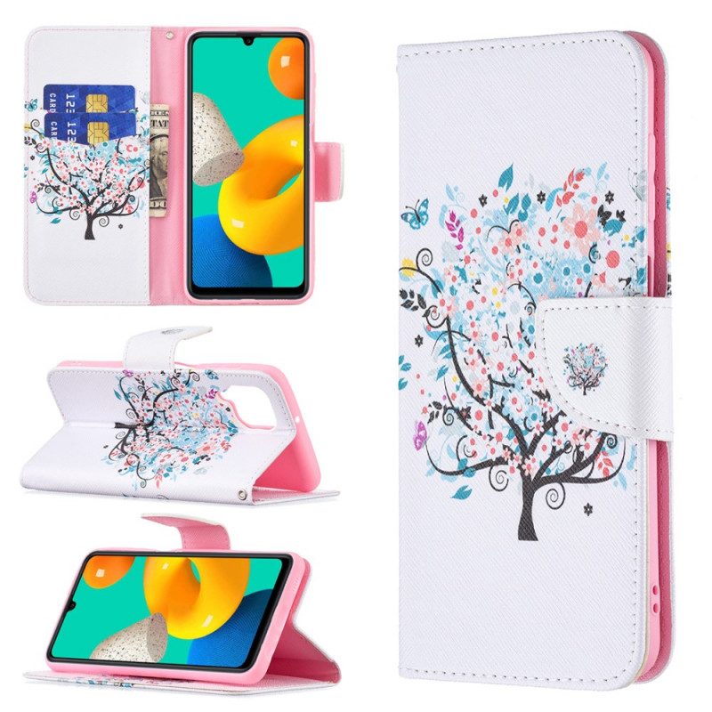 Custodia in pelle Samsung Galaxy M32 Albero Fiorito