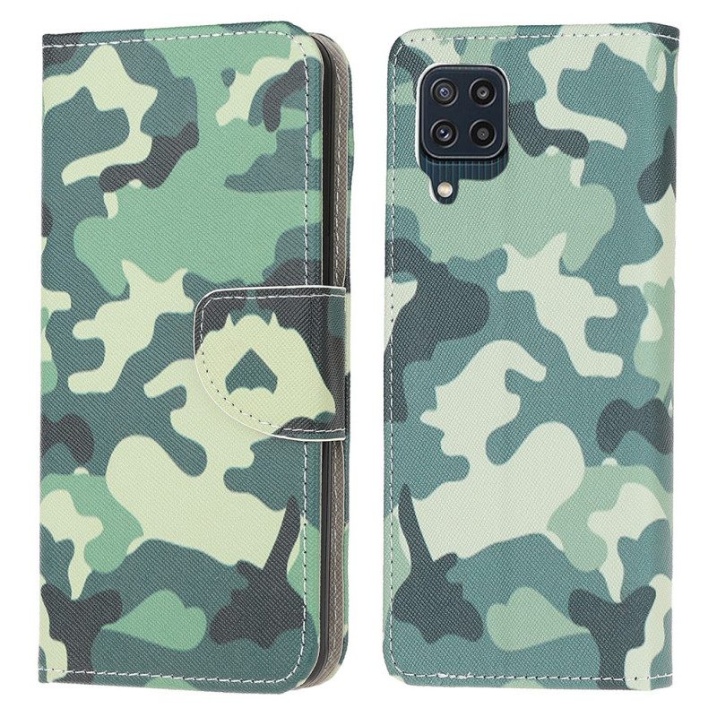 Custodia in pelle Samsung Galaxy M32 Camuffamento Militare