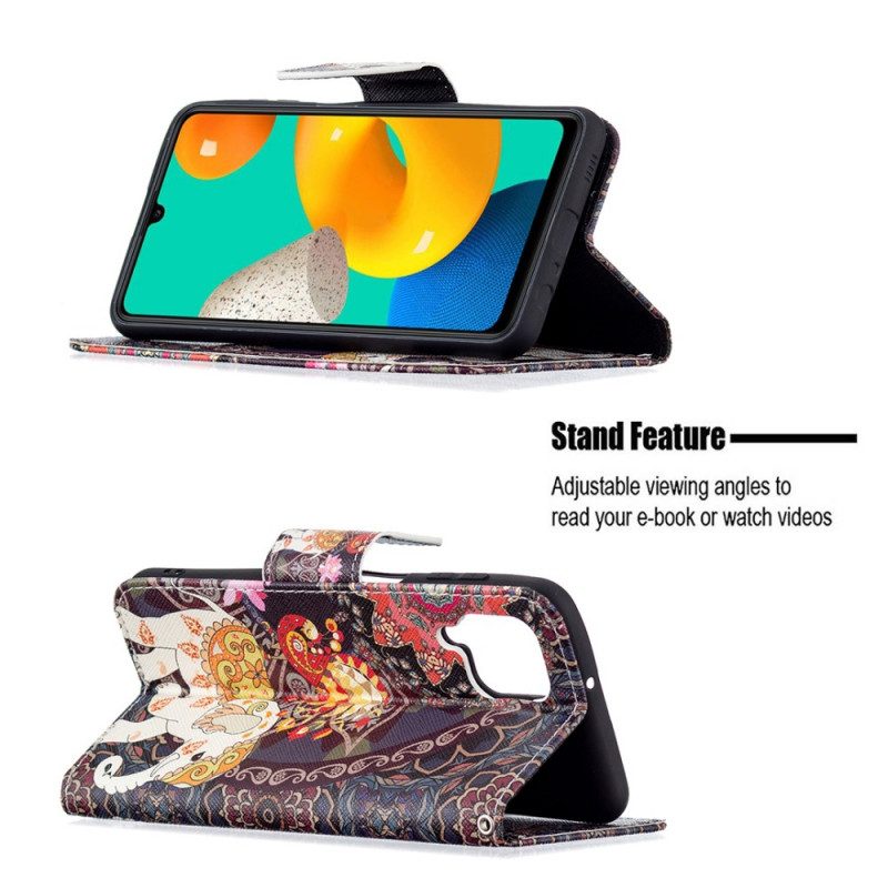 Custodia in pelle Samsung Galaxy M32 Elefante Indiano