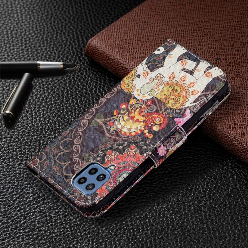 Custodia in pelle Samsung Galaxy M32 Elefante Indiano