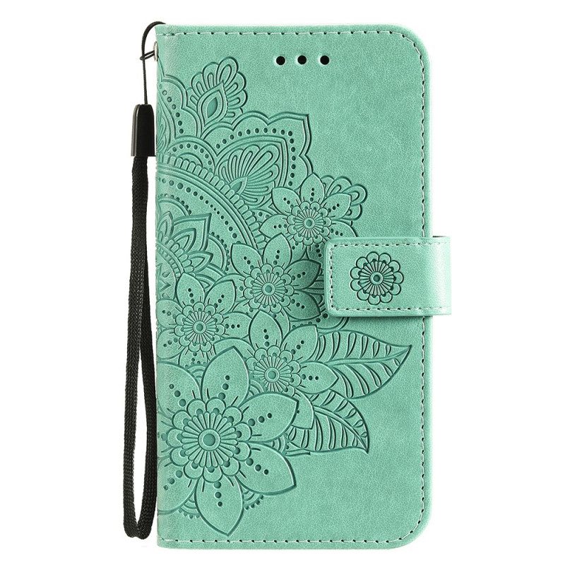 Custodia in pelle Samsung Galaxy M32 Fiore Mandala