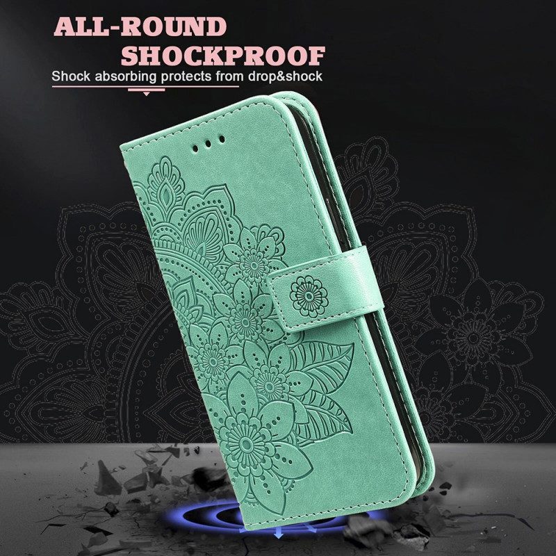 Custodia in pelle Samsung Galaxy M32 Fiore Mandala