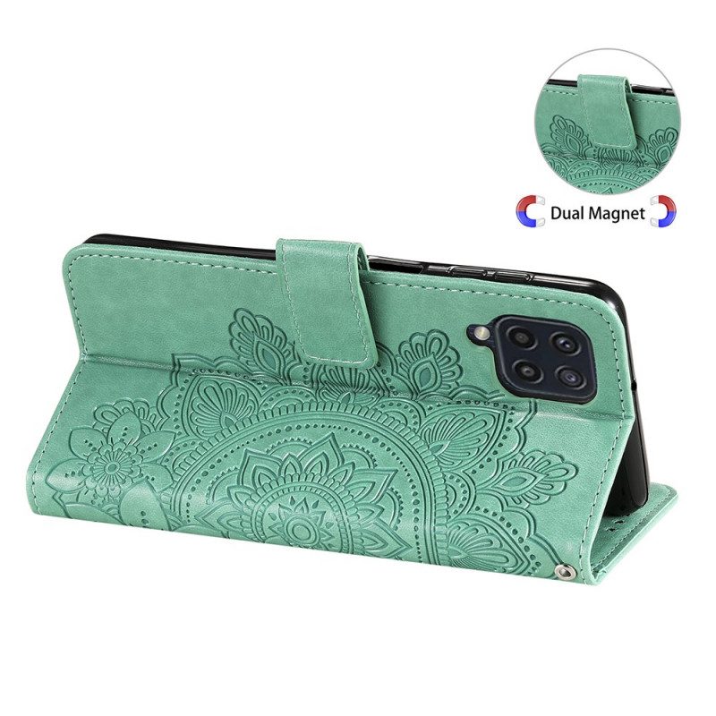 Custodia in pelle Samsung Galaxy M32 Fiore Mandala
