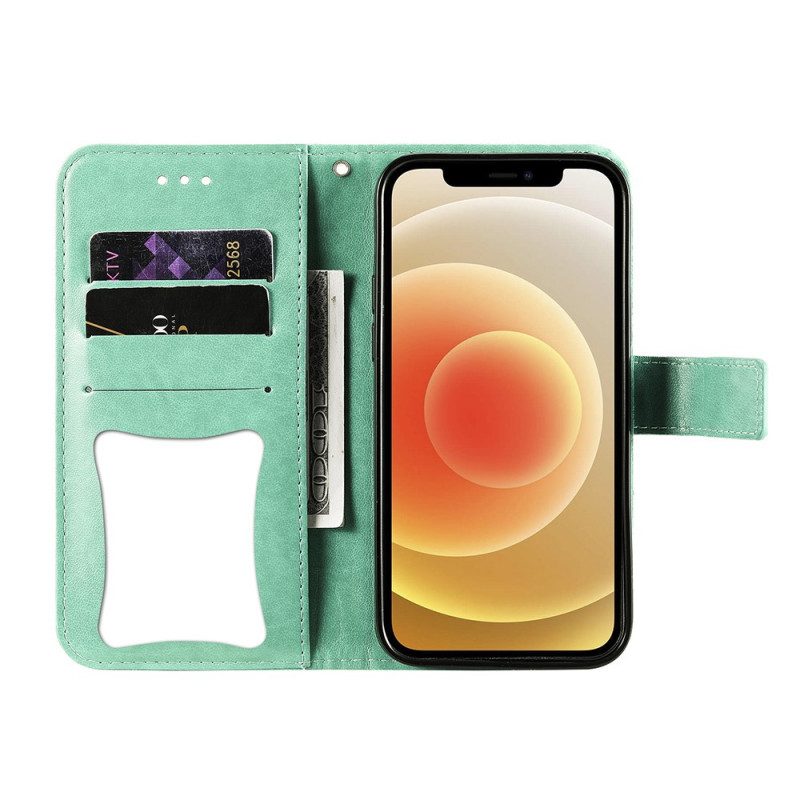 Custodia in pelle Samsung Galaxy M32 Fiore Mandala