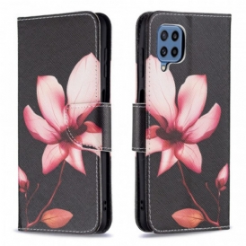 Custodia in pelle Samsung Galaxy M32 Fiore Rosa