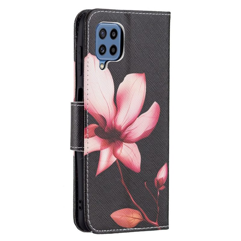 Custodia in pelle Samsung Galaxy M32 Fiore Rosa