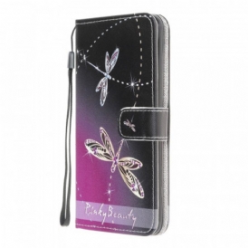 Custodia in pelle Samsung Galaxy M32 Libellule Strappy