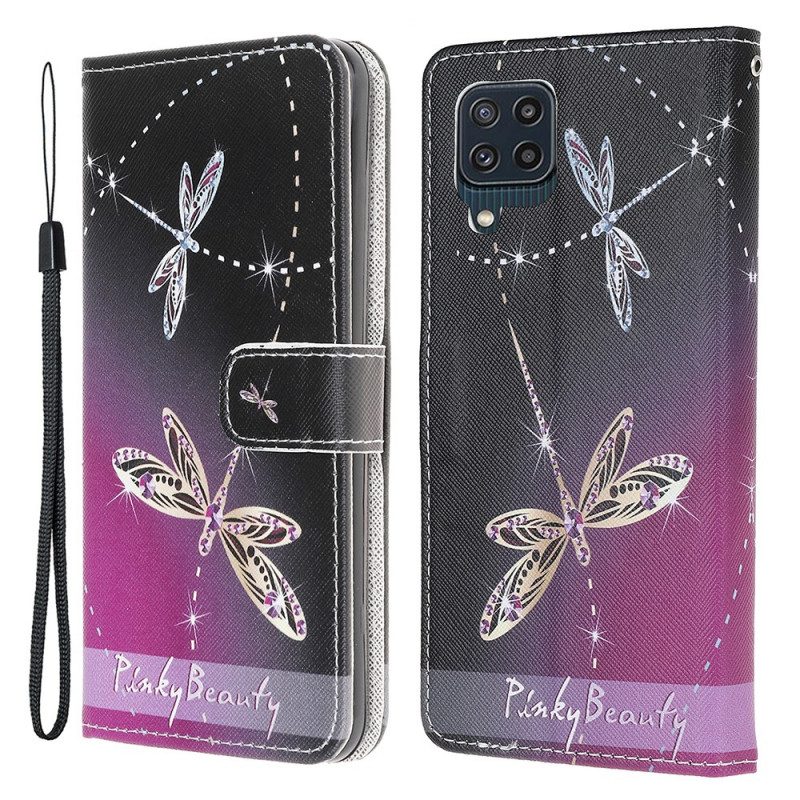 Custodia in pelle Samsung Galaxy M32 Libellule Strappy