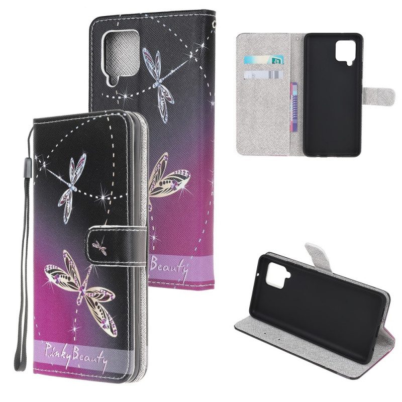 Custodia in pelle Samsung Galaxy M32 Libellule Strappy