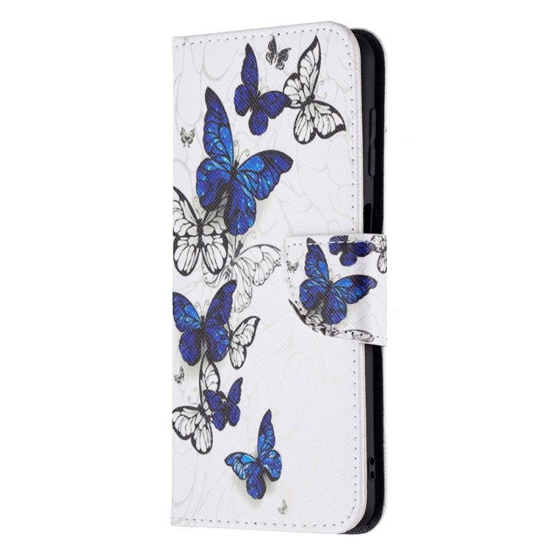Custodia in pelle Samsung Galaxy M32 Re Farfalle