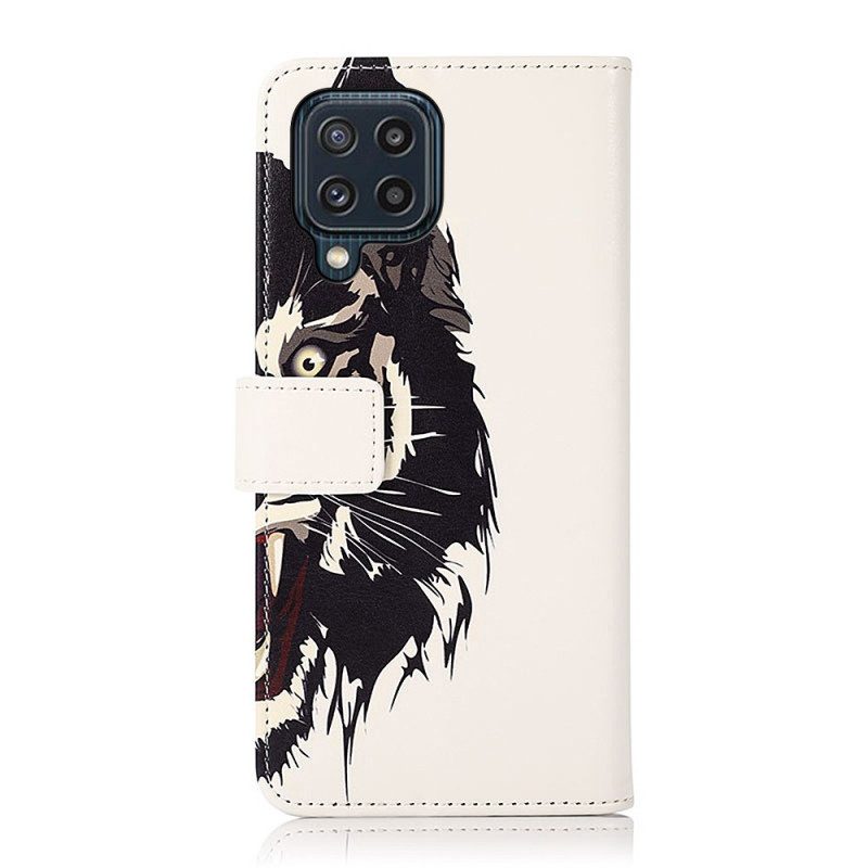 Custodia in pelle Samsung Galaxy M32 Tigre Feroce
