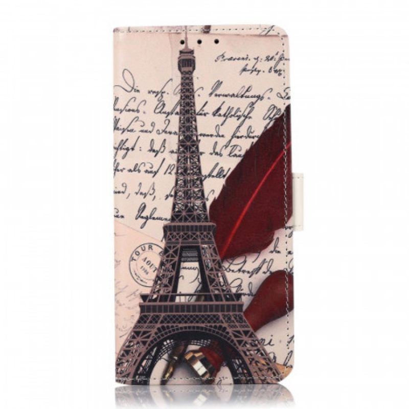 Custodia in pelle Samsung Galaxy M32 Torre Eiffel Del Poeta