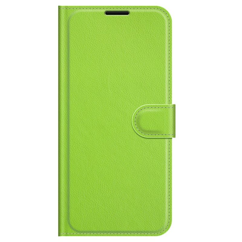 Folio Cover Samsung Galaxy M32 Classico Effetto Pelle Litchi