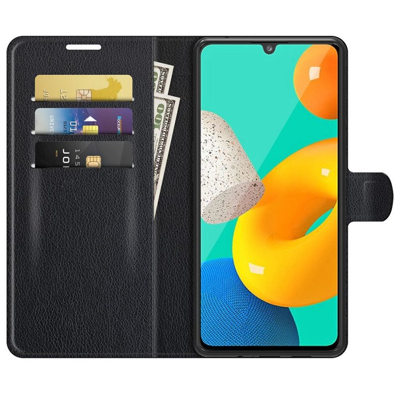 Folio Cover Samsung Galaxy M32 Classico Effetto Pelle Litchi