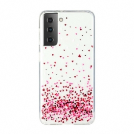 Cover Samsung Galaxy S21 Plus 5G Cuori Rossi Multipli Senza Soluzione Di Continuità