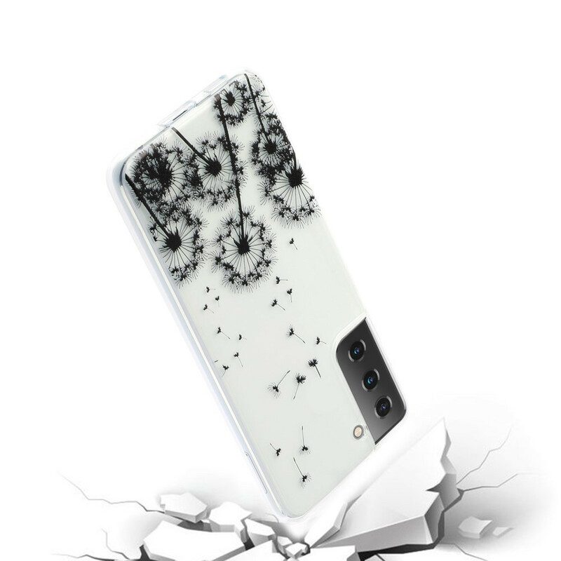 Cover Samsung Galaxy S21 Plus 5G Denti Di Leone Neri Senza Cuciture