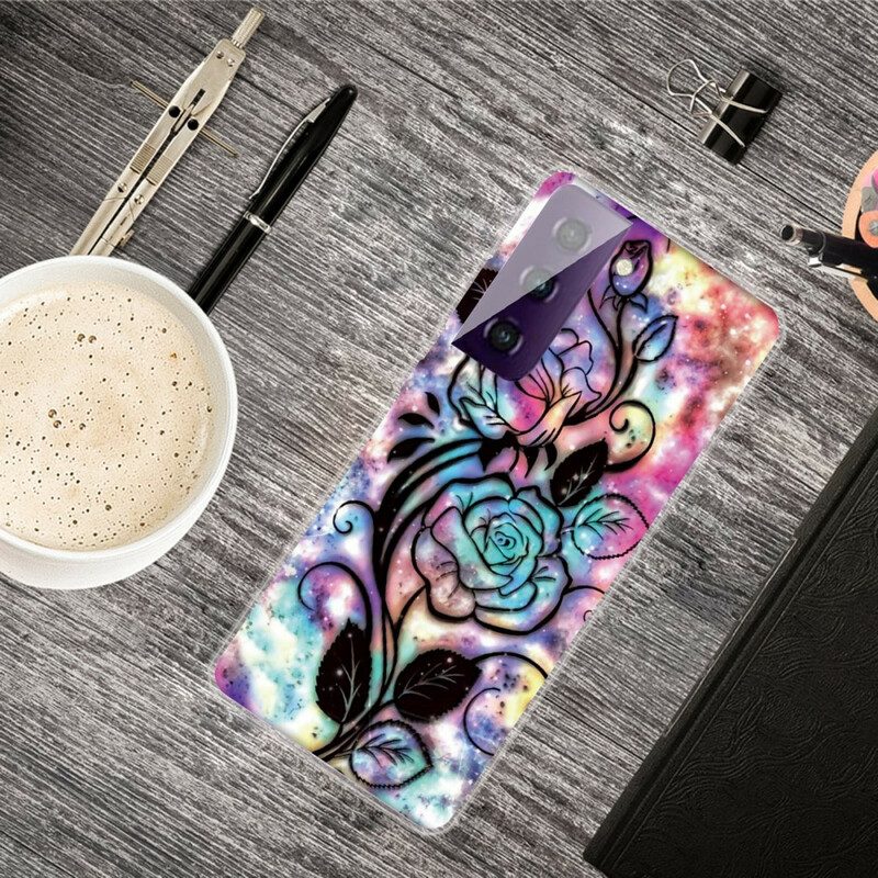 Cover Samsung Galaxy S21 Plus 5G Fiore Grafico