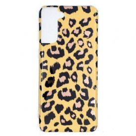 Cover Samsung Galaxy S21 Plus 5G Marmo Stile Leopardo