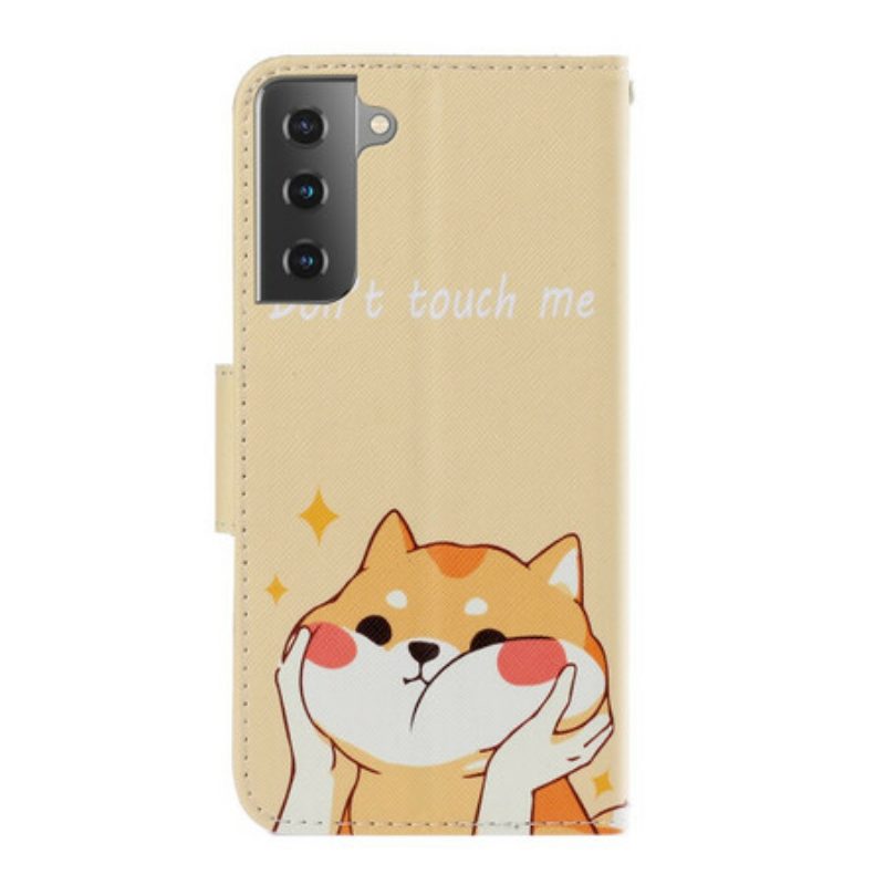 Custodia A Portafoglio Samsung Galaxy S21 Plus 5G Gatto Non Toccarmi Con La Cinghia