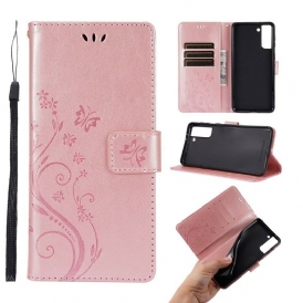 Custodia in pelle Samsung Galaxy S21 Plus 5G Farfalle Al Vento