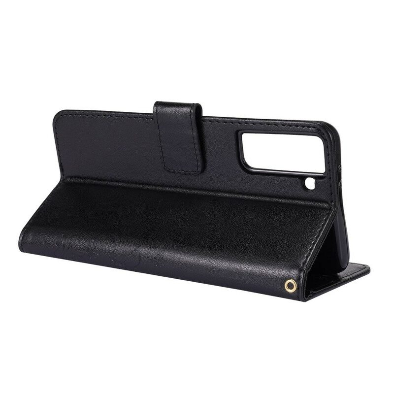 Custodia in pelle Samsung Galaxy S21 Plus 5G Farfalle Al Vento
