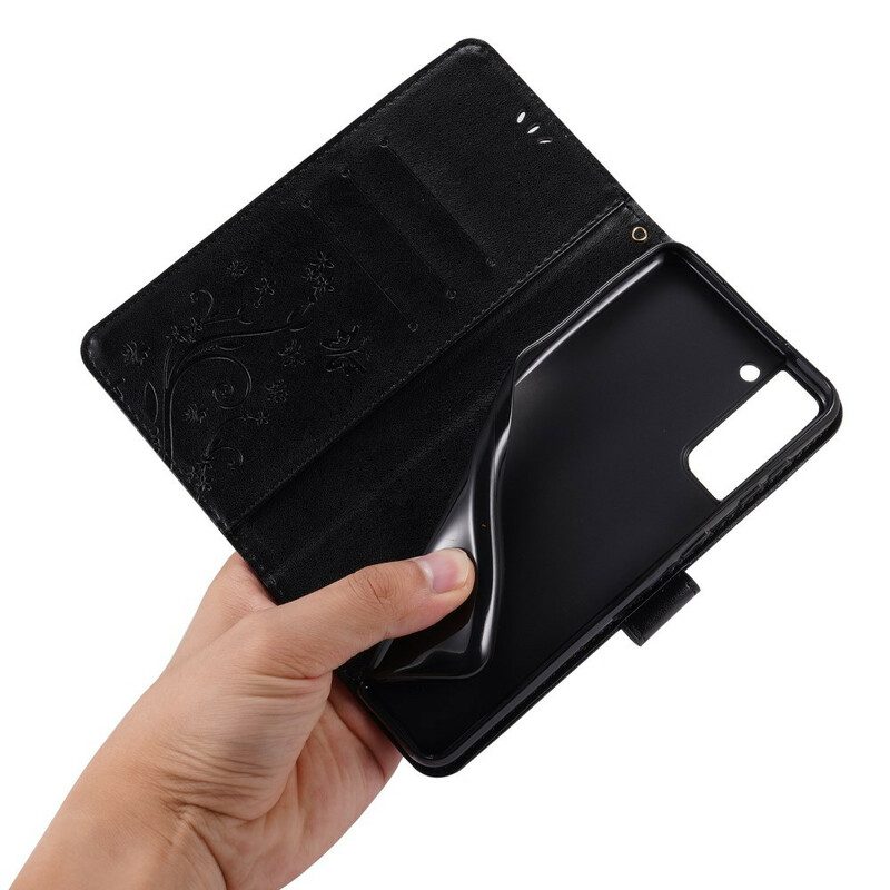 Custodia in pelle Samsung Galaxy S21 Plus 5G Farfalle Al Vento