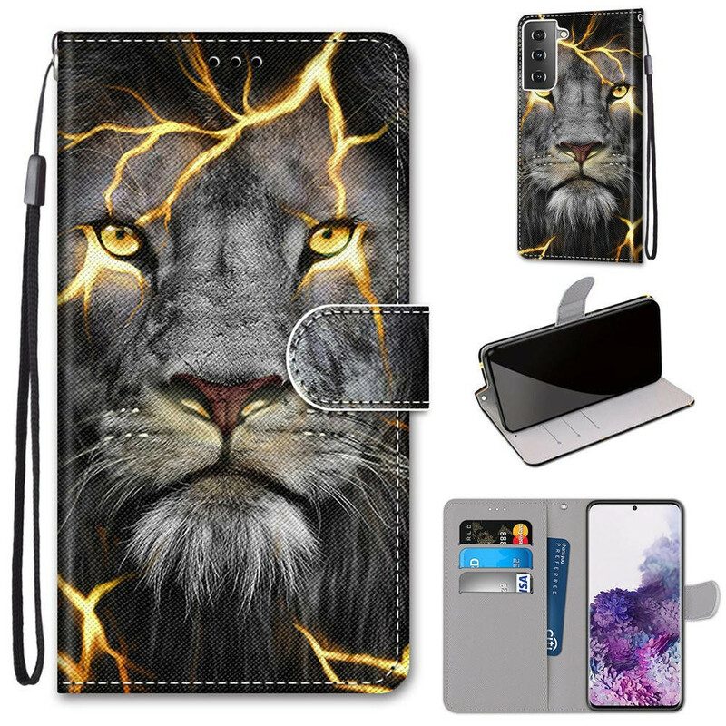 Custodia in pelle Samsung Galaxy S21 Plus 5G Felino Magico