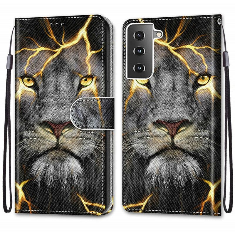 Custodia in pelle Samsung Galaxy S21 Plus 5G Felino Magico