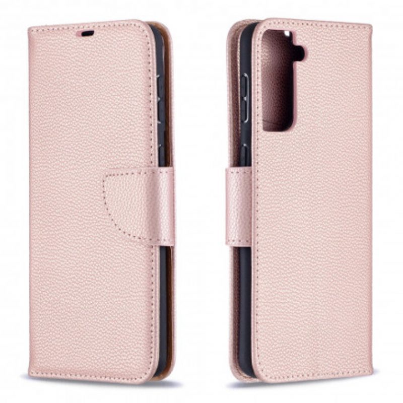 Custodia in pelle Samsung Galaxy S21 Plus 5G Folio Cover Litchi Rabat Obliquo