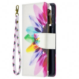 Folio Cover Samsung Galaxy S21 Plus 5G Custodia Con Zip Fiore Acquerello
