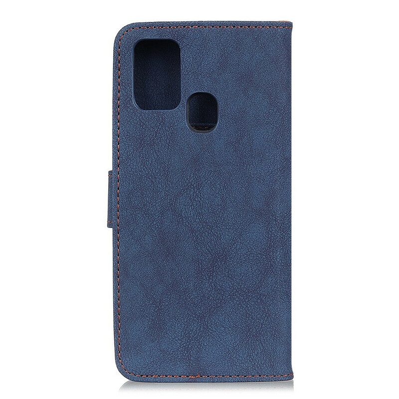 Folio Cover Samsung Galaxy M21 Khazneh Retro Crosta Ecopelle